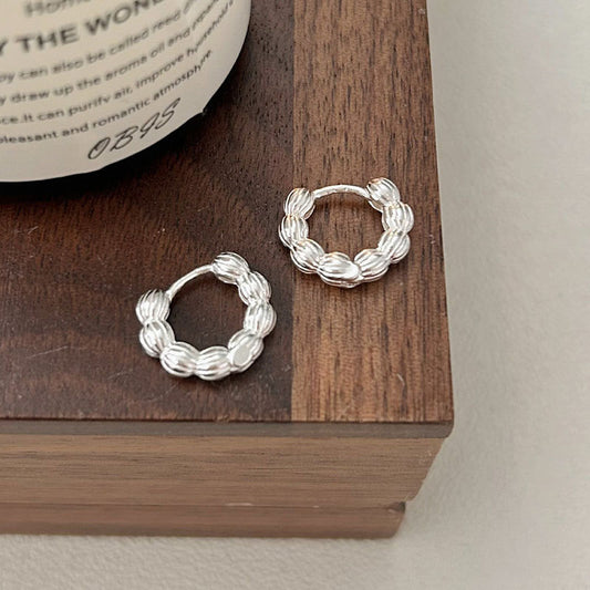 C3廠 韓版重工米粒珠S925純銀耳環 批發 折扣@洽客服 25/11.W4「es173」