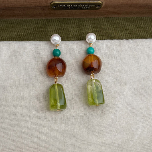 A廠 日韓撞色暈染銀針耳環 批發 折扣@洽客服 25.12.W3「6811」