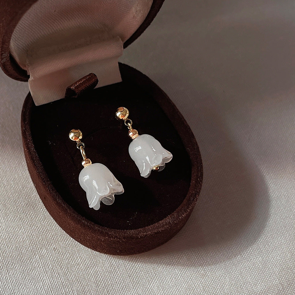 A廠 日韓琉璃花朵鬱金香銀針耳環批發 折扣@洽客服 26.03.W3「C-972」