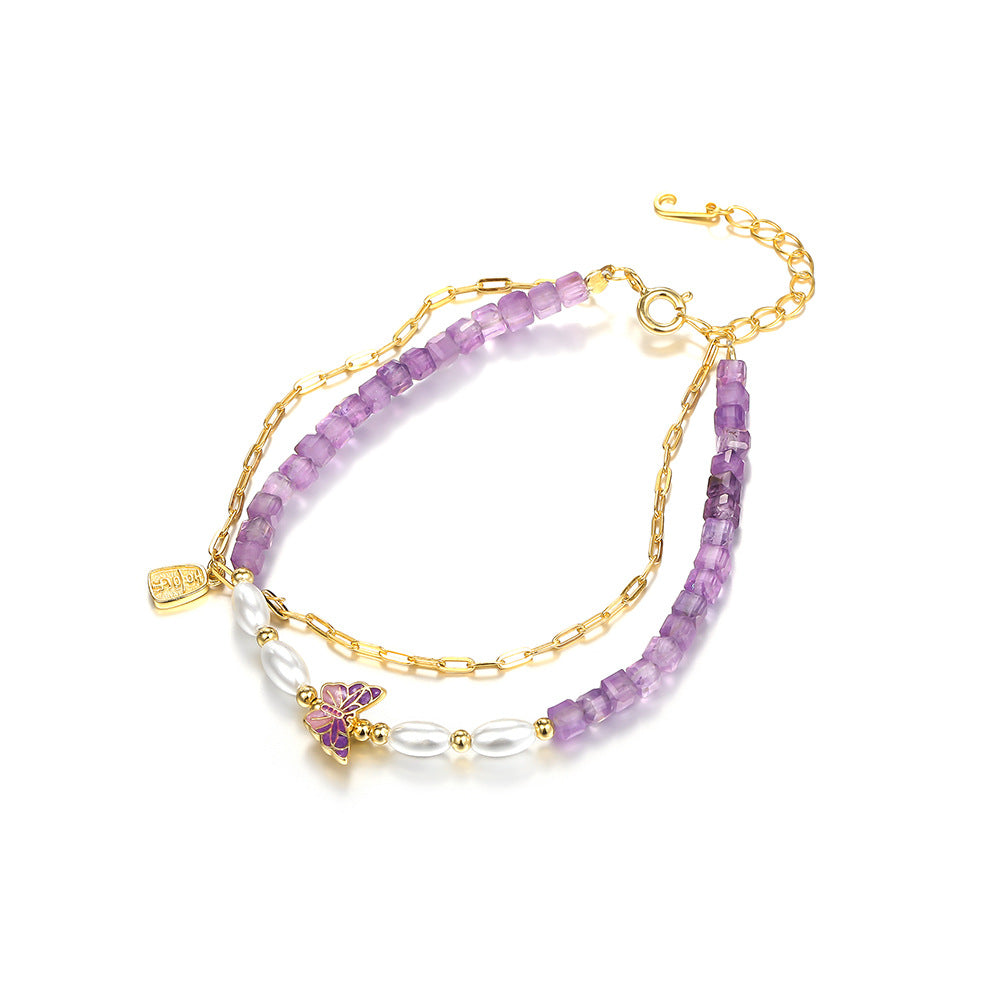 C廠 韓國韓版天然紫水晶S925純銀手鍊 批發 折扣@洽客服 25.11.W3「L1198」