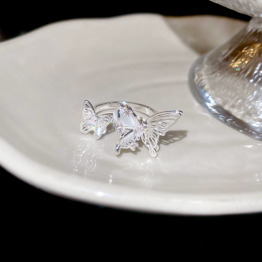 A2廠 韓國韓版鋯石蝴蝶銅開口戒指 批發 折扣@洽客服 26.02.W3「HR2931」