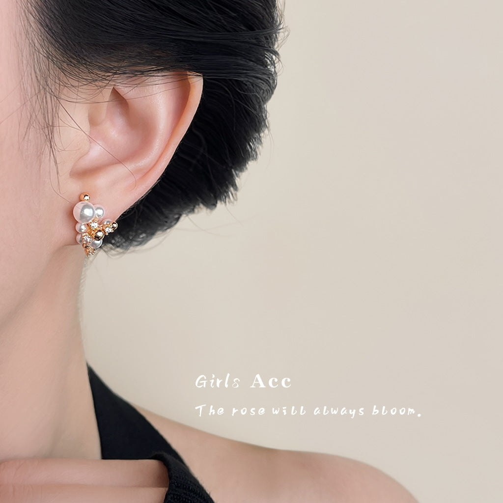 A廠 日韓款鋯石珍珠煙火銀針耳環 批發 折扣@洽客服 25.11.W4「6553」