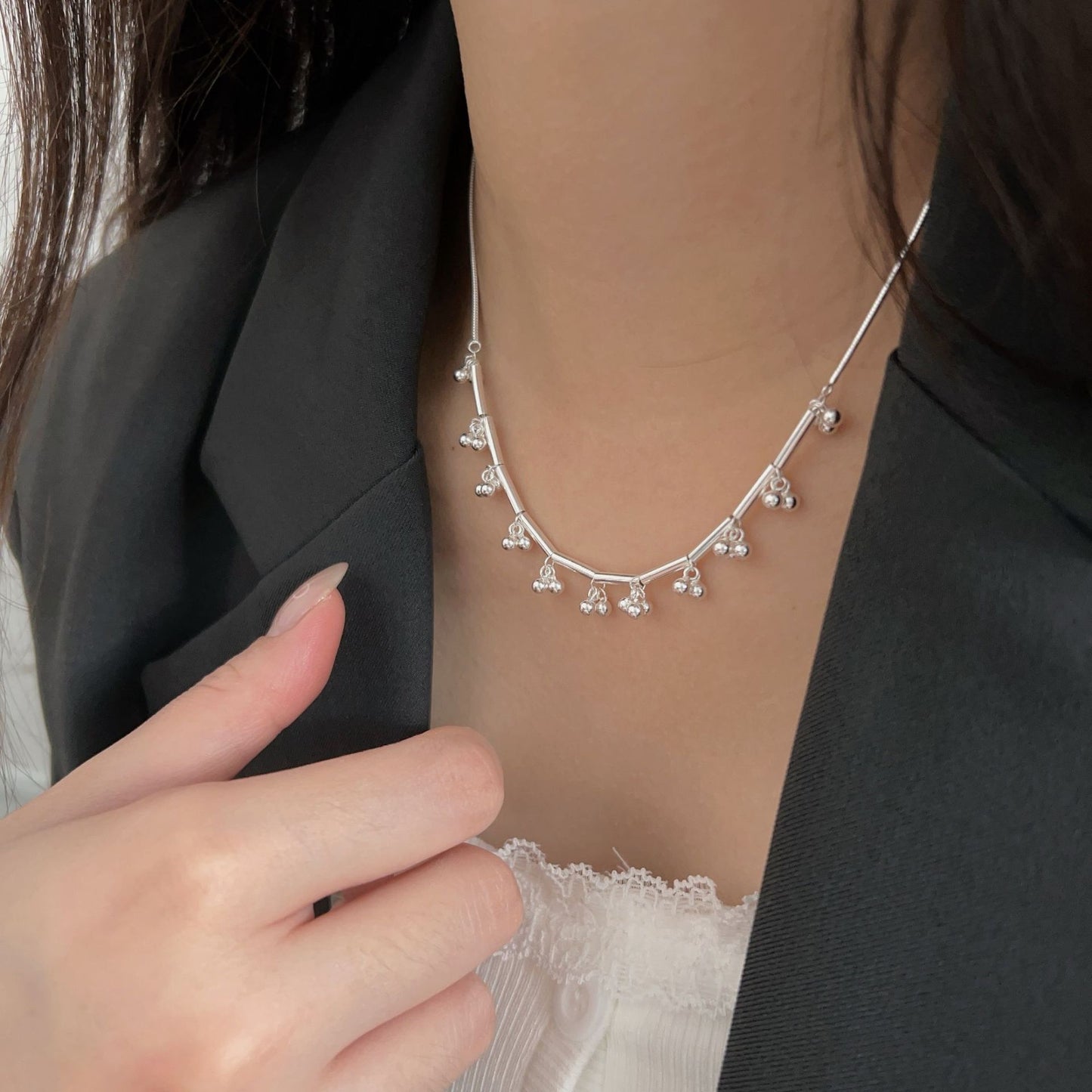 C3廠 韓國韓版小葡萄串珠S925純銀項鍊 批發 折扣@洽客服 25.11.W1「hxl360」