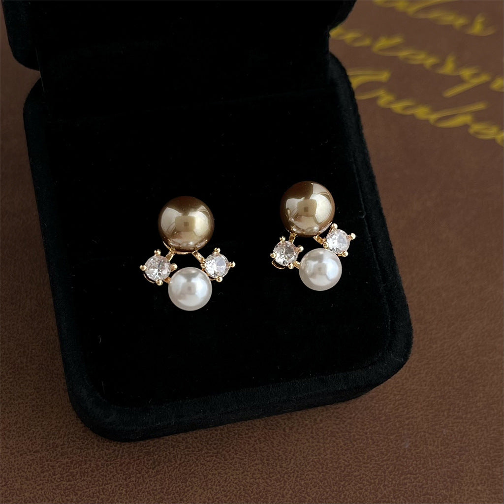 A廠 日韓款咖色珍珠耳環 批發 折扣@洽客服 26.01.W1「6941」