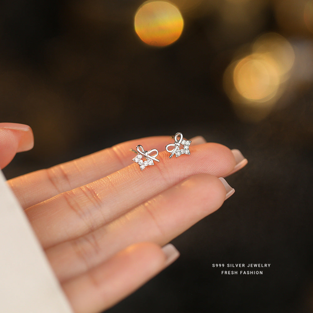 C廠 韓國韓版蝴蝶結S999純銀耳環 批發 折扣@洽客服 25.11.W1「E5731」