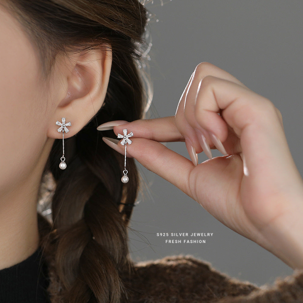 C廠 S925純銀｜ 小眾輕奢長鋯石小花耳環 批發 折扣@洽客服 26.01.W2「E6013」