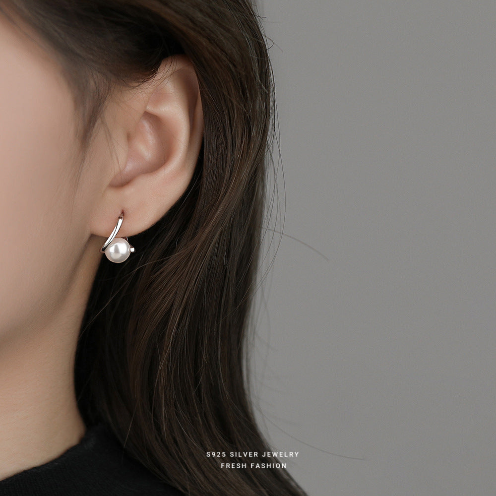 C廠 韓國韓版設計感珍珠S925銀耳環 批發 折扣@洽客服 25.12.W4「E5921」