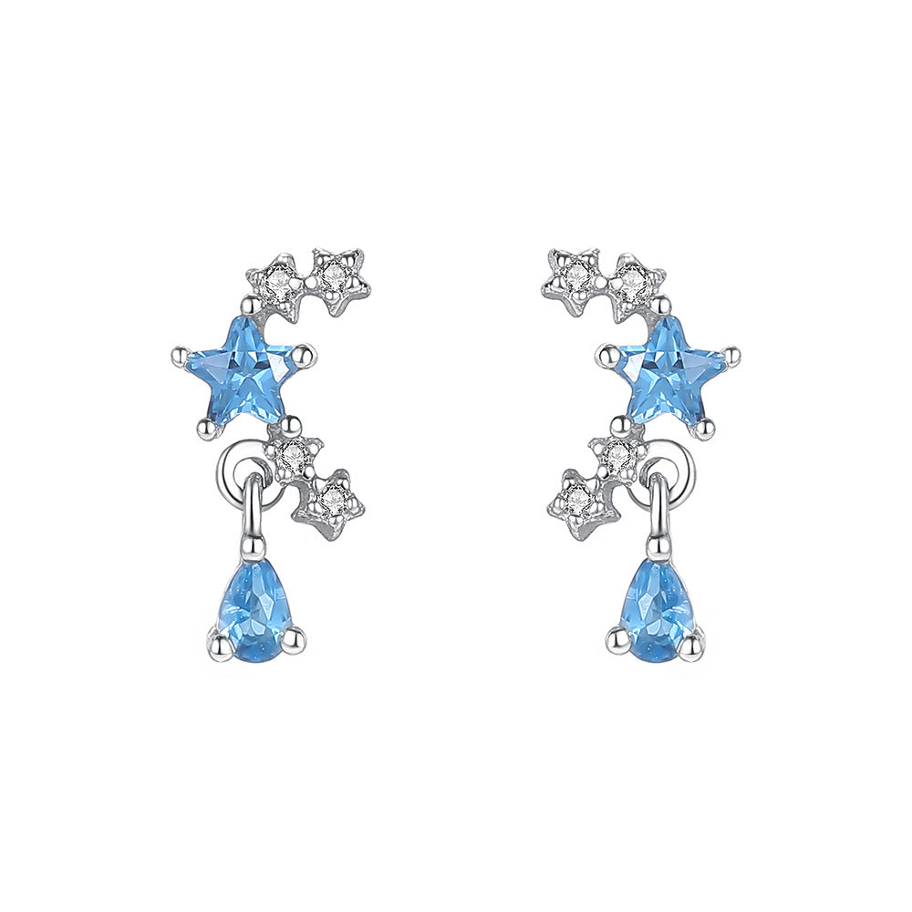 C廠 韓國韓版淺藍五芒星S999純銀耳環 批發 折扣@洽客服 25.12.W3「E5867 E5868 E5869 E5870」