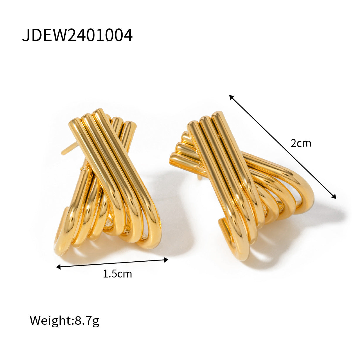 D廠 BATIA 不鏽鋼鍍18K金耳環「JDEW2401004」24.08 批發折扣@洽客服