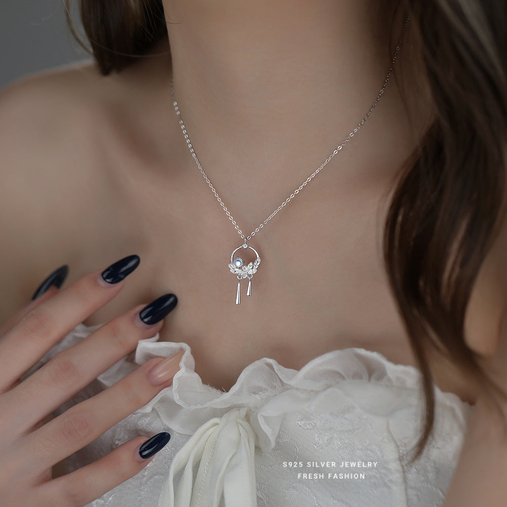 C廠 韓國韓版月光石繁花S925純銀項鍊 批發 折扣@洽客服 25.11.W3「A4598」