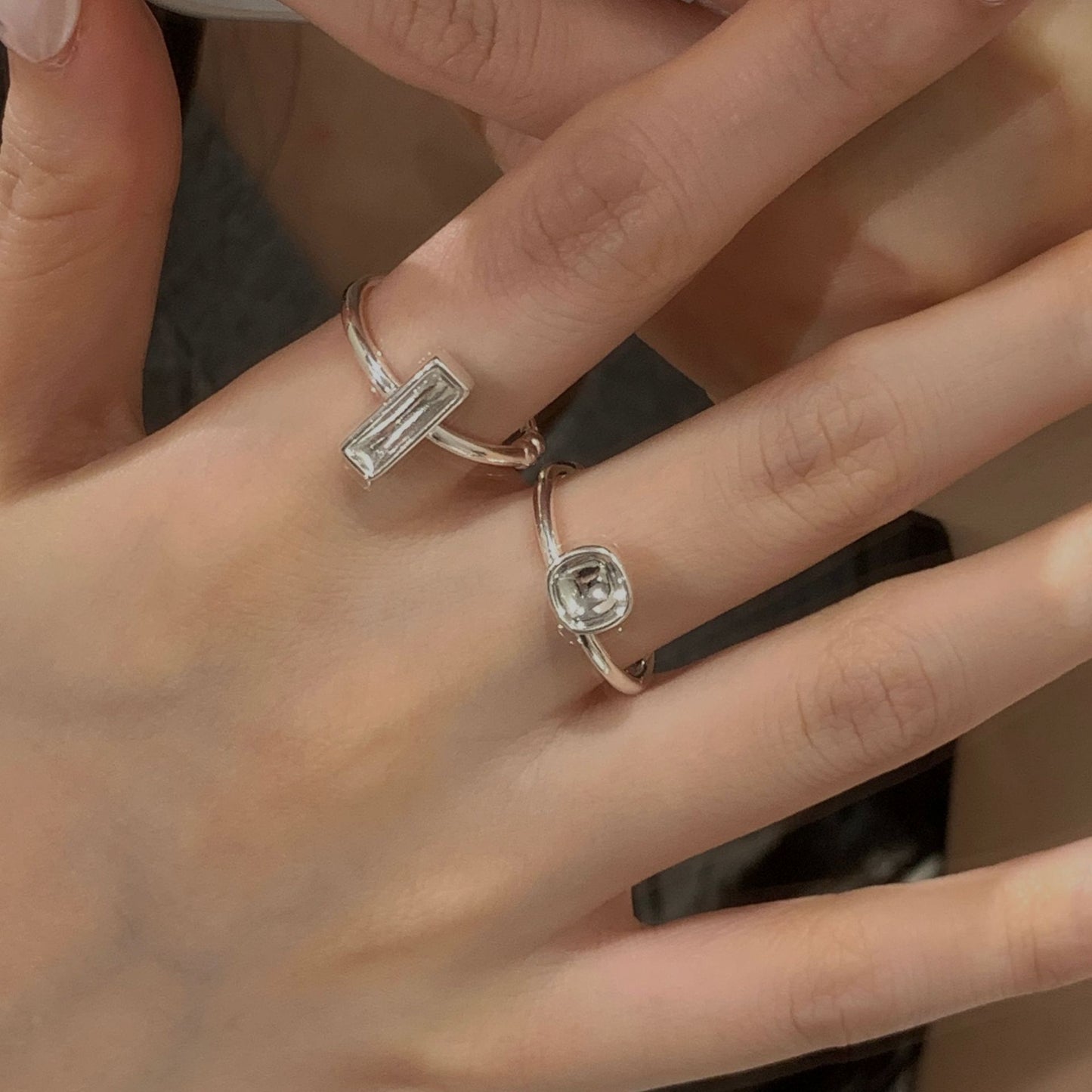 C2廠 韓國韓版方塊S925純銀戒指 批發 折扣@洽客服 25.10.W5「SR1442」