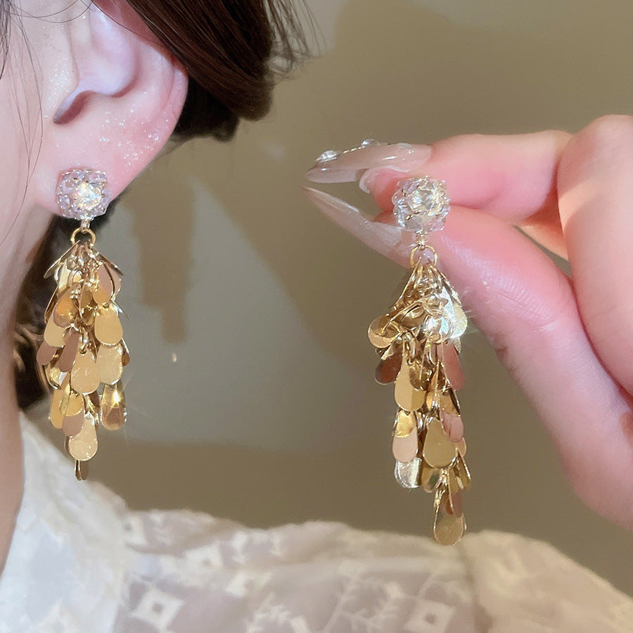 A2廠 日韓款鋯石水滴亮片銀針耳環 批發 折扣@洽客服 25.11.W4「HE29047」