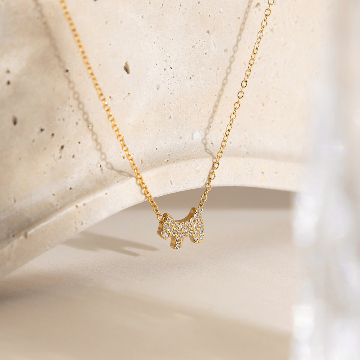 B廠 歐美款DARLINE 小狗 鈦鋼鍍18K金項鍊 批發 折扣@洽客服 25.12.W3「JDN0209035」