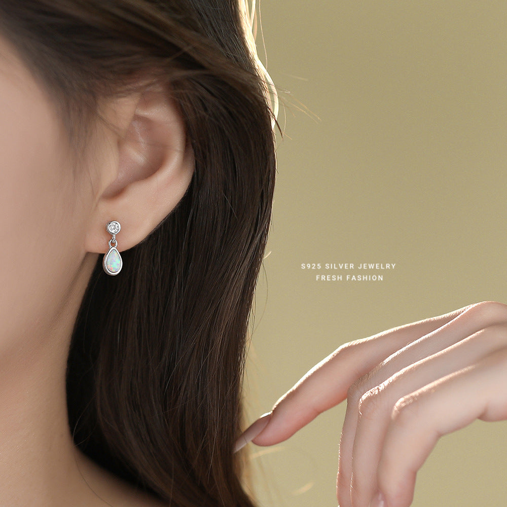 C廠 韓國韓版奢華水滴歐泊石 S925純銀耳環 批發 折扣@洽客服 25.12.W4「E5963」