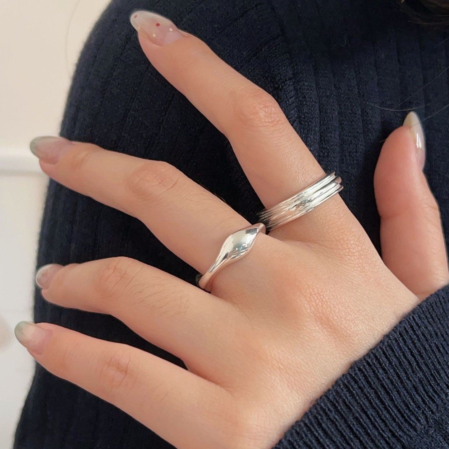 C3廠 韓國韓版圓弧幾何S925純銀戒指 批發 折扣@洽客服 25.12.W2「hjz292 hjz290」