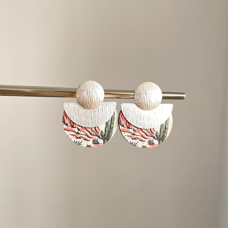 A2廠 韓國韓版民族風木頭幾何圓銀針耳環 批發 折扣@洽客服 25.10.W3「WE4768」