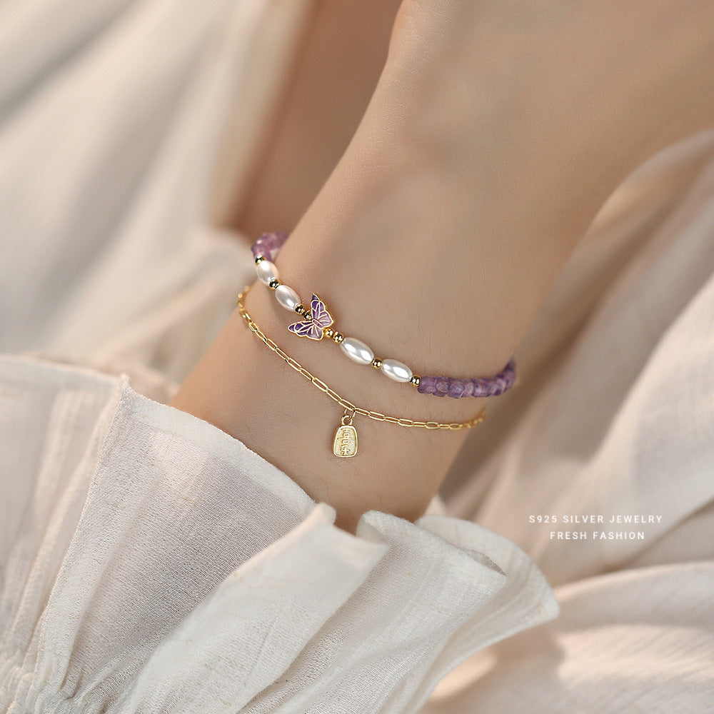 C廠 韓國韓版天然紫水晶S925純銀手鍊 批發 折扣@洽客服 25.11.W3「L1198」