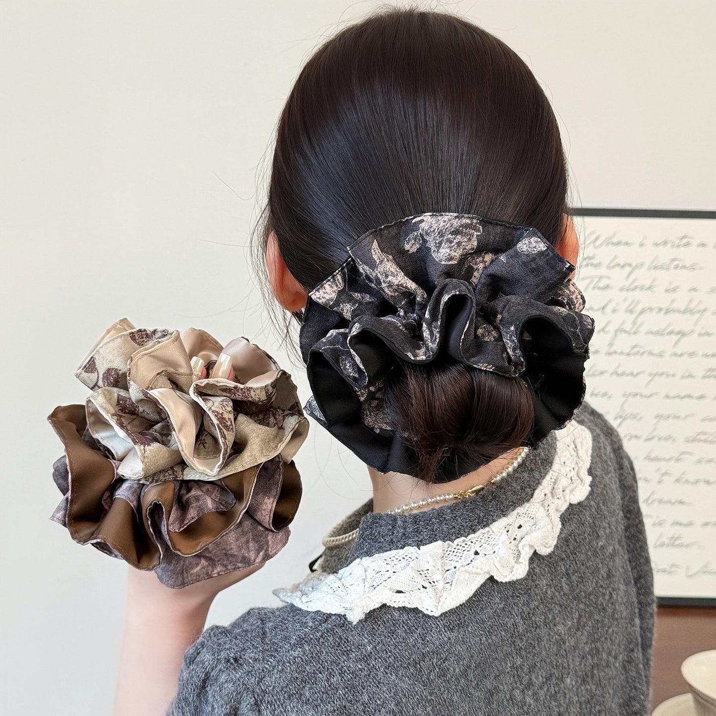 D廠 優雅雙層暈染大腸髮圈髮飾批發 26.04.W3「FQ-0251-4-5-6」