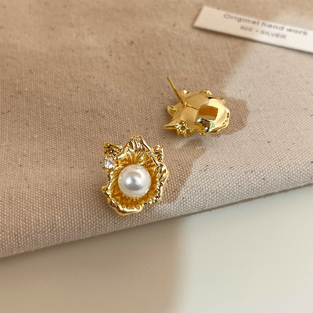 A廠 日韓款 幾何液態花朵銀針耳環 批發 折扣@洽客服 25.11.W1「5070」