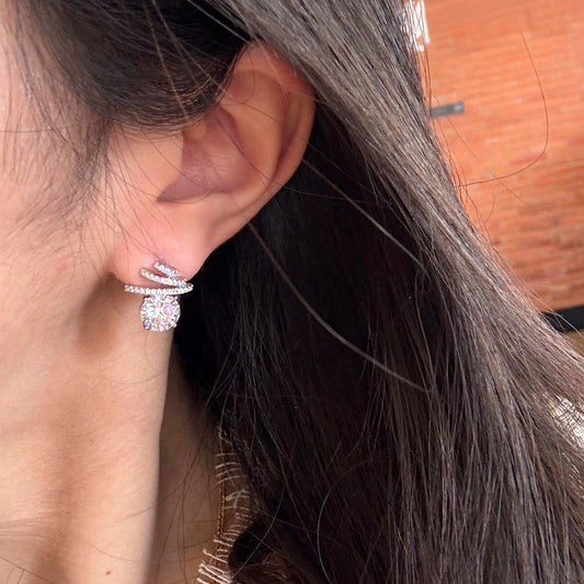 A2廠 韓國韓版鋯石流星圓銀針耳環批發 折扣@洽客服 26.04.W1「HE31850-」