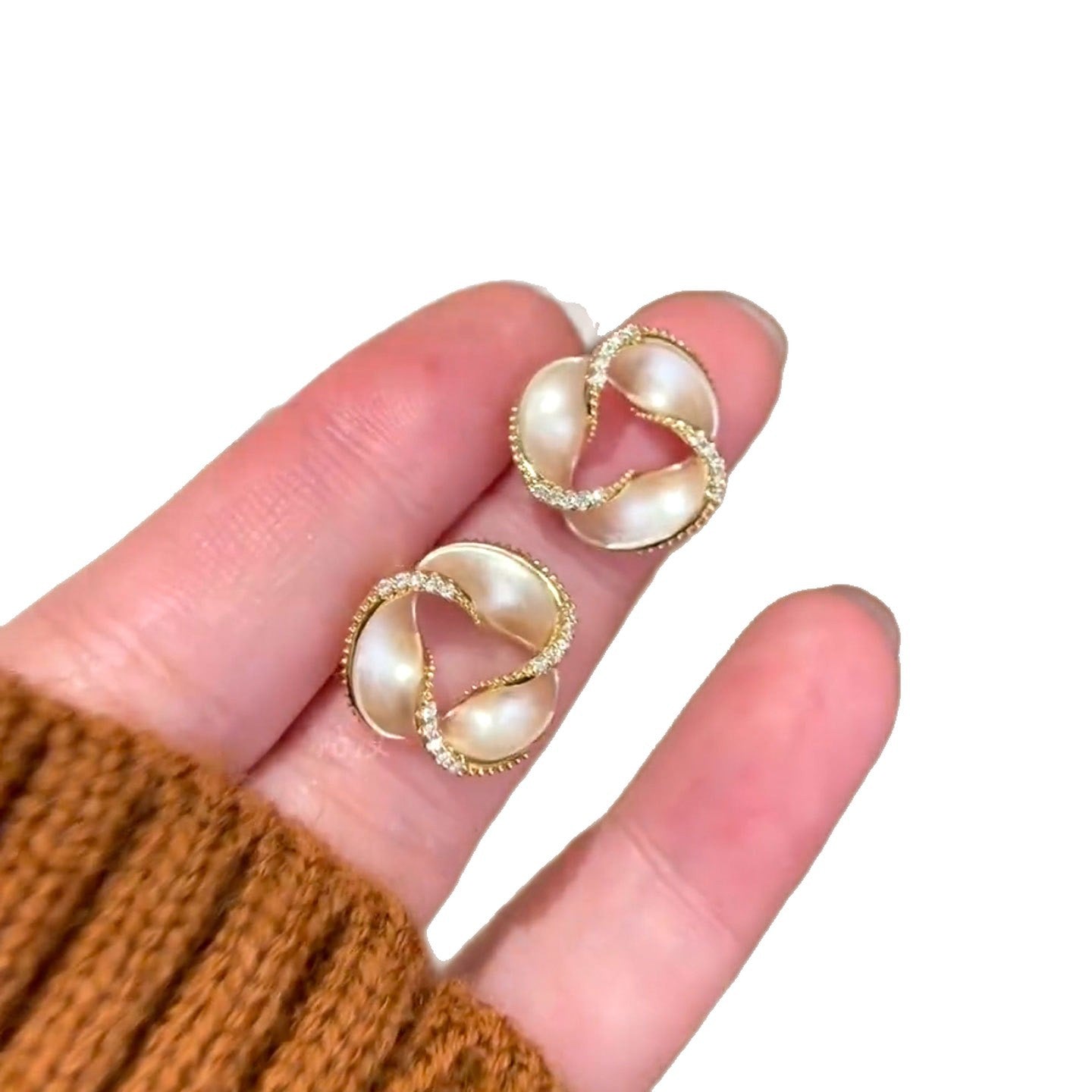 A2廠 韓國韓版鑲鑽螺旋花朵電鍍14K真金銀針耳環 批發 折扣@洽客服 25.10.W3「WE4779」