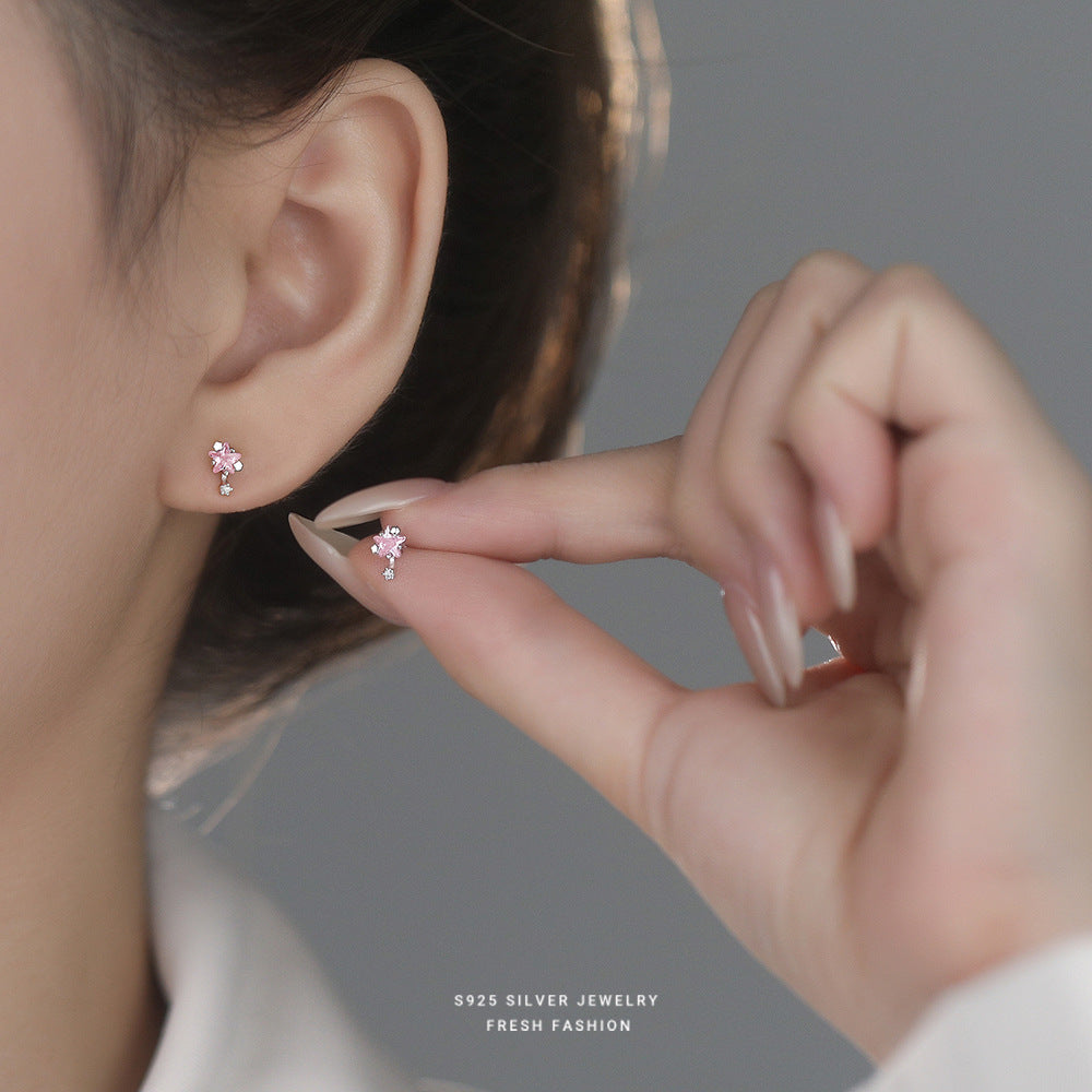 C廠 韓國韓版少女風鋯石星星S925純銀耳環 批發 折扣@洽客服 26.01.W1「E6006」