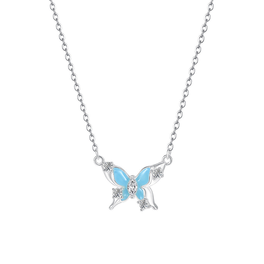 C廠 韓國韓版個性夜光蝴蝶吊墜S925純銀項鍊 批發 折扣@洽客服 25.10.W5「A4473」