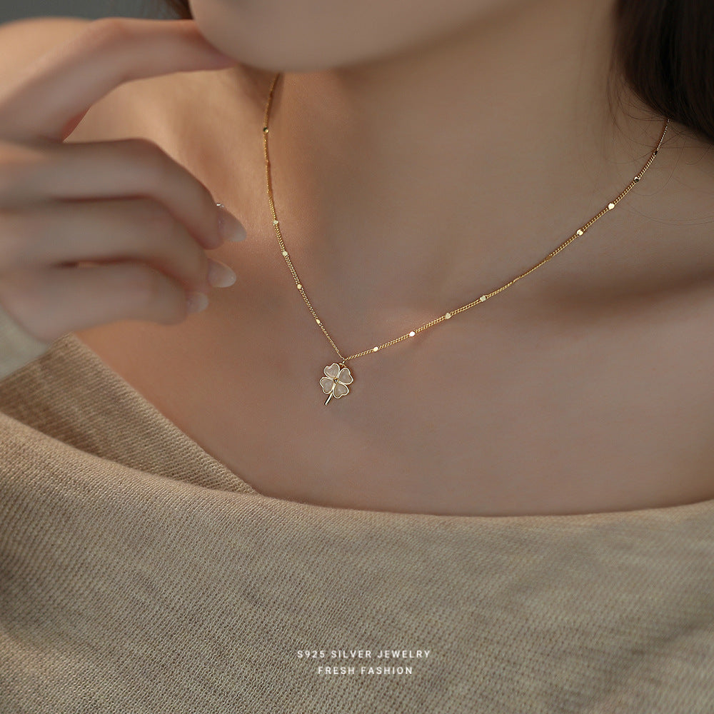 C廠 韓國韓版貓眼石四葉草S925純銀項鍊 批發 折扣@洽客服 25.11.26「A2587」