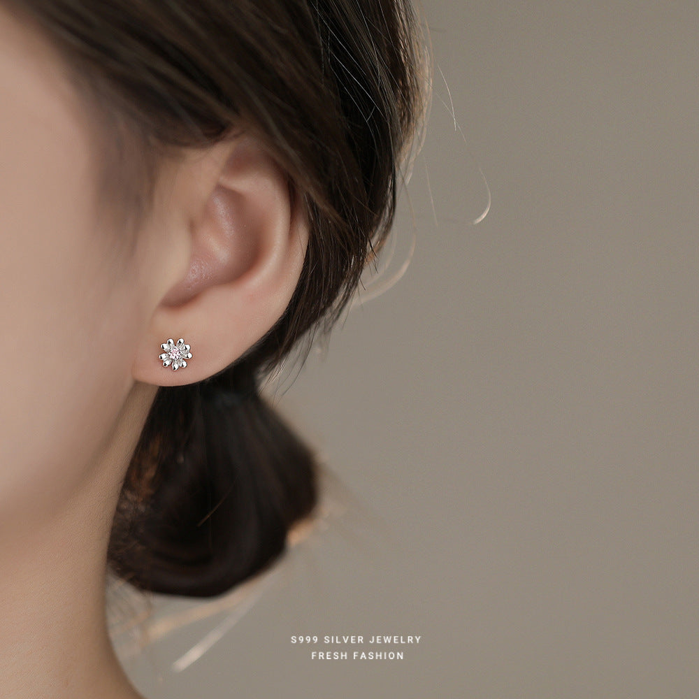 C廠 韓國韓版清新小花S999純銀耳環 批發 折扣@洽客服 25.11.26「E5799」