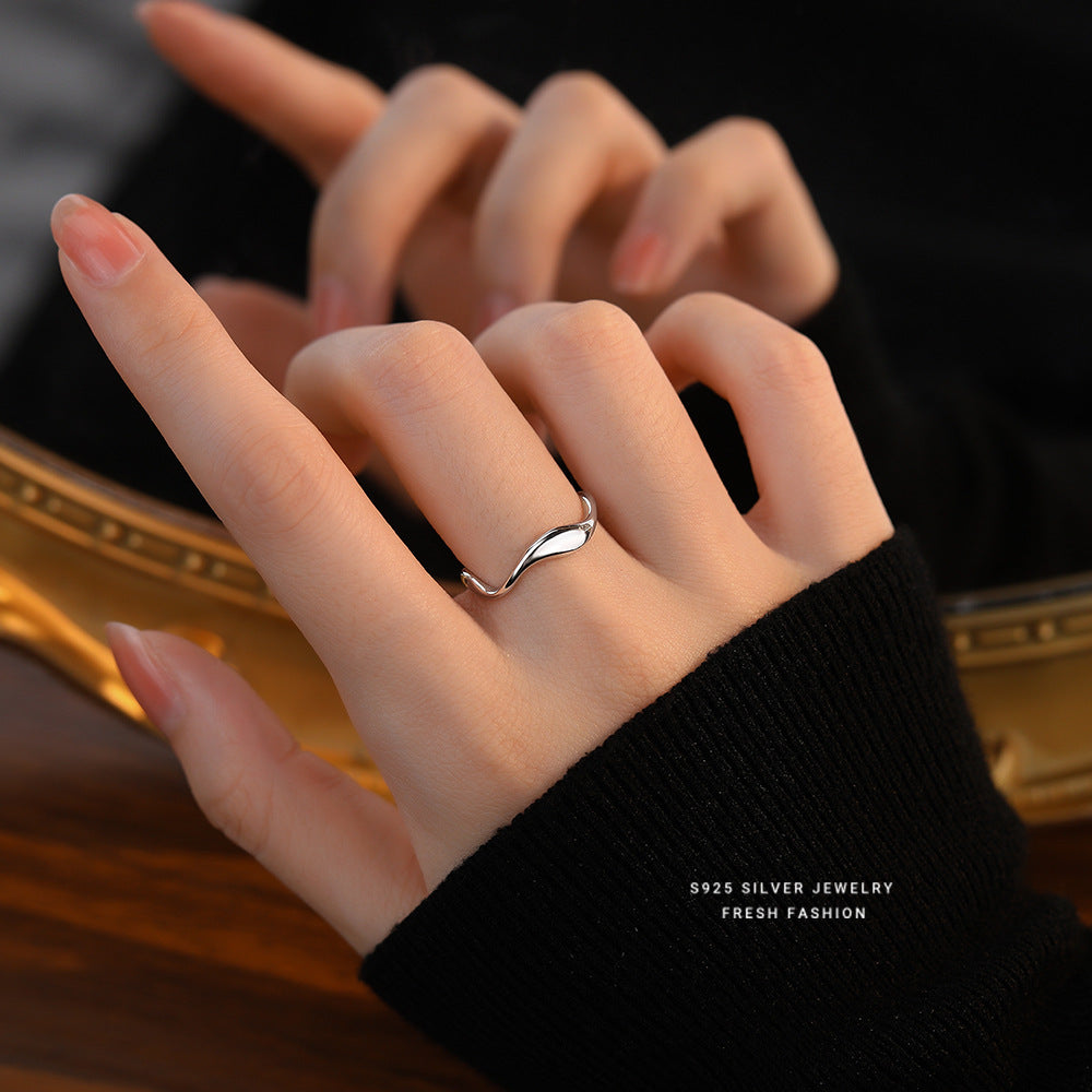 C廠 韓國韓版幾何波浪S925純銀戒指 批發 折扣@洽客服 25.10.W3「YK0018」