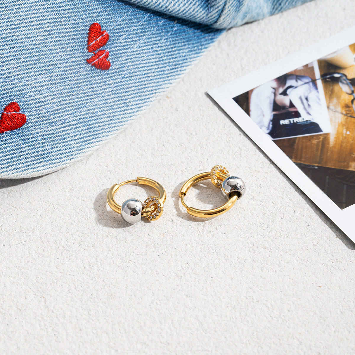 B廠 歐美款 NOVA 鈦鋼鍍18K金耳環 批發 折扣@洽客服 25.11.W2 「JDE0307047-PS」