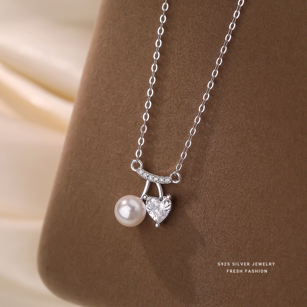 C廠 韓國韓版氣質櫻桃珍珠S925純銀項鍊 批發 折扣@洽客服 26.01.W1「A4844」
