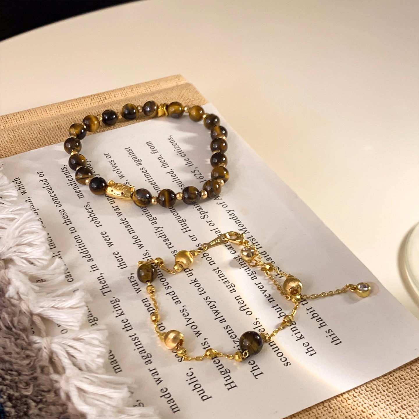 A2廠 韓國韓版虎眼石串珠電鍍18K真金手鍊 批發 折扣@洽客服 25.11.W2「WB1800」