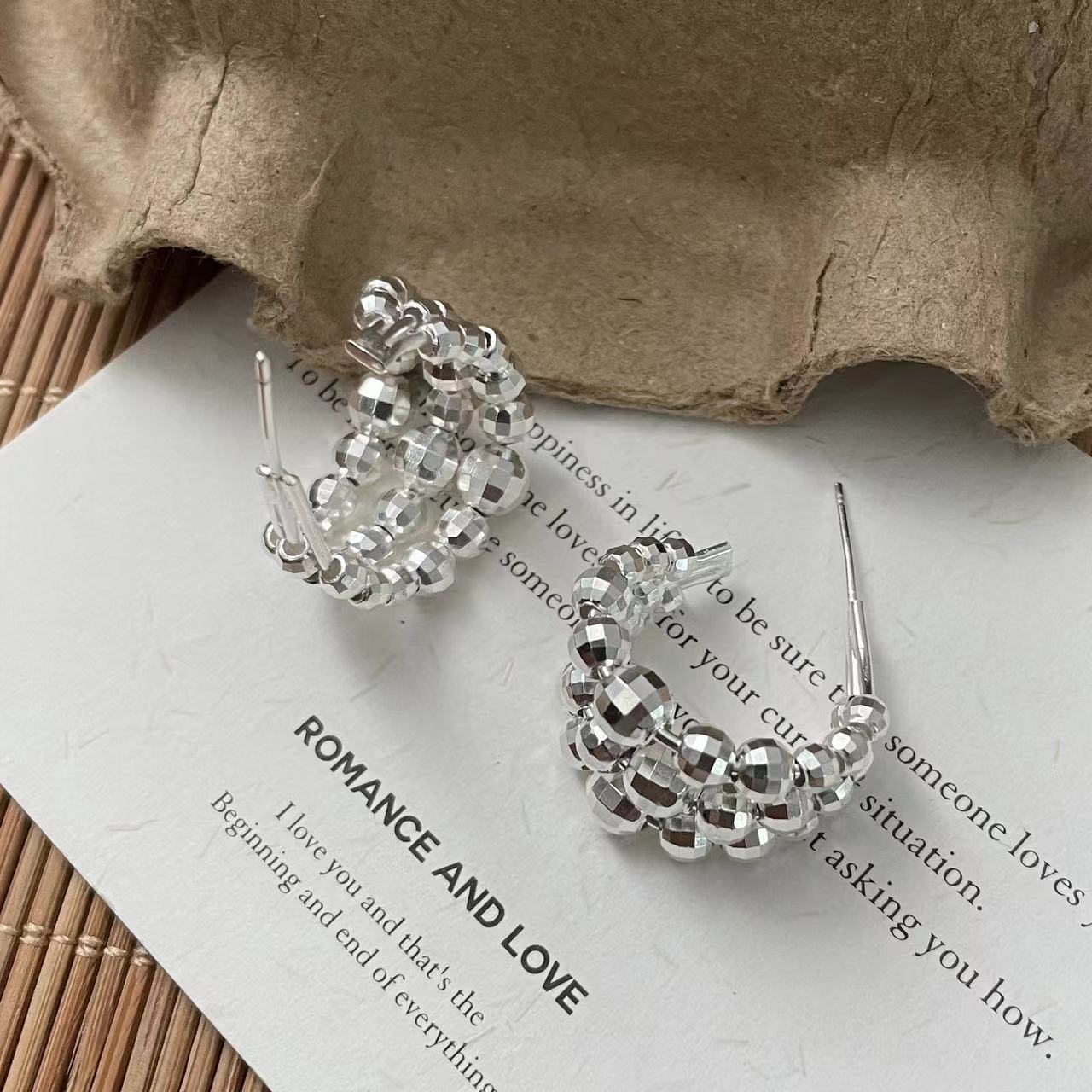 C2廠 韓國韓版復古串珠S925純銀耳環 批發 折扣@洽客服 25.10.W5「SE2488」