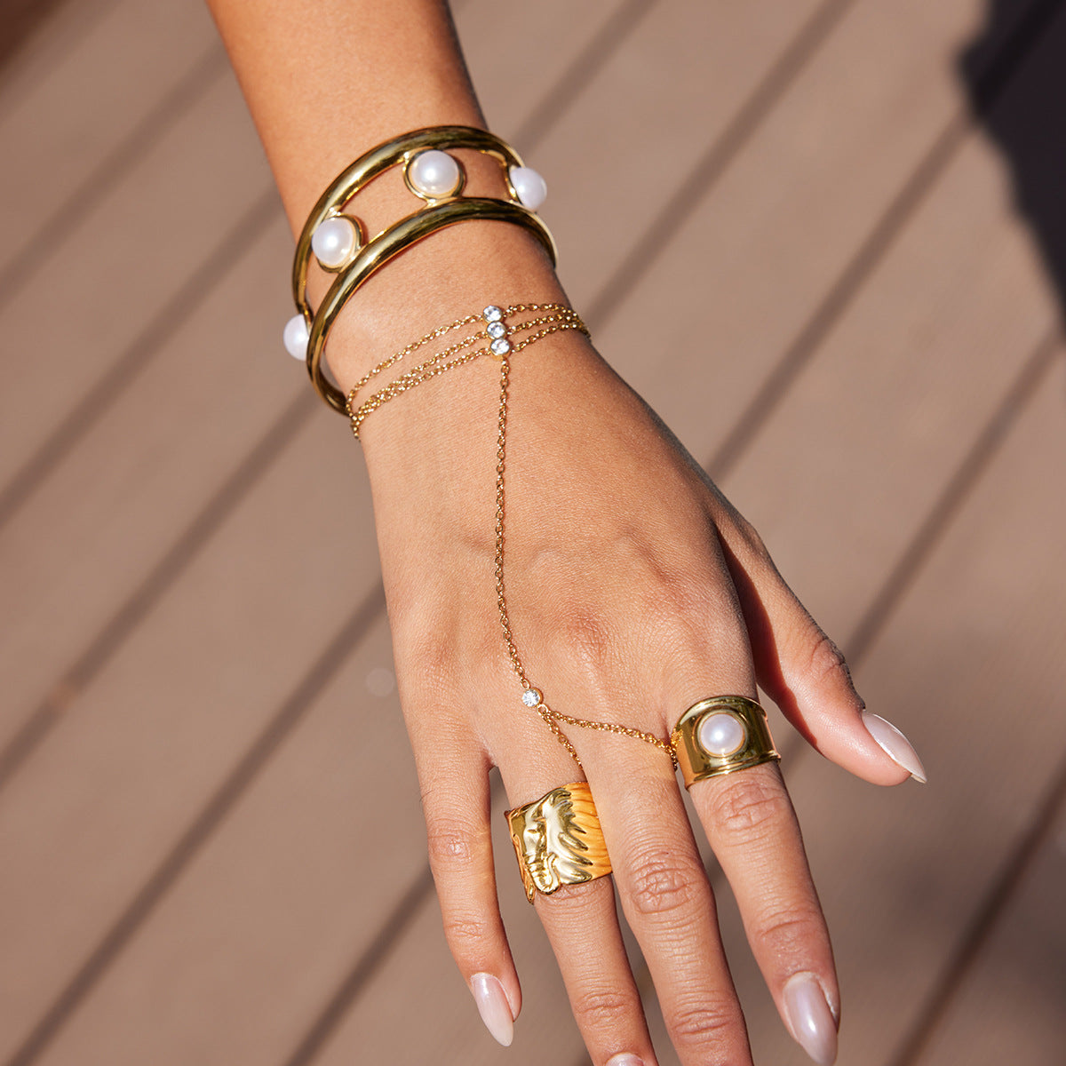 B廠 歐美款JEAN 珍珠開口鈦鋼鍍18K金戒指 批發 折扣@洽客服 25.12.W3「JDR0310004」