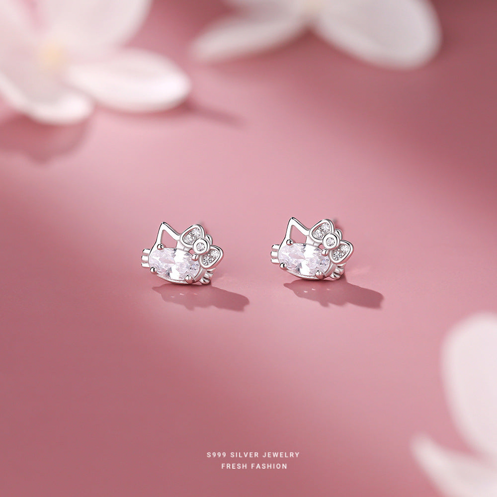 C廠 韓國韓版輕奢小貓S999純銀耳環 批發 折扣@洽客服 25.11.W3「E5781」