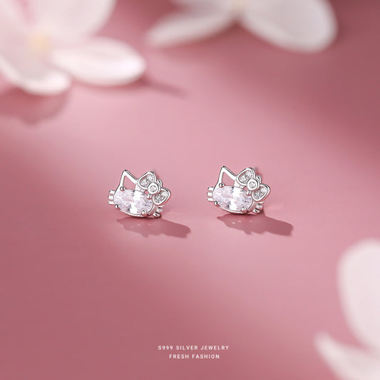 C廠 韓國韓版輕奢小貓S999純銀耳環 批發 折扣@洽客服 25.11.W3「E5781」