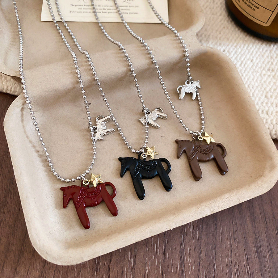 A2廠 韓國韓版小馬星星項鍊 批發 折扣@洽客服 25.10.W3「HN9998」