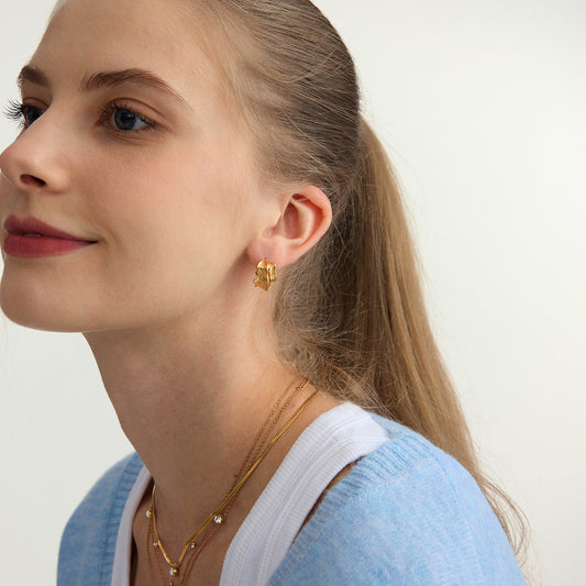 B廠 歐美款 EMMA 鈦鋼鍍18K金耳環 批發 折扣@洽客服 25.12.W1「JDE0308037」