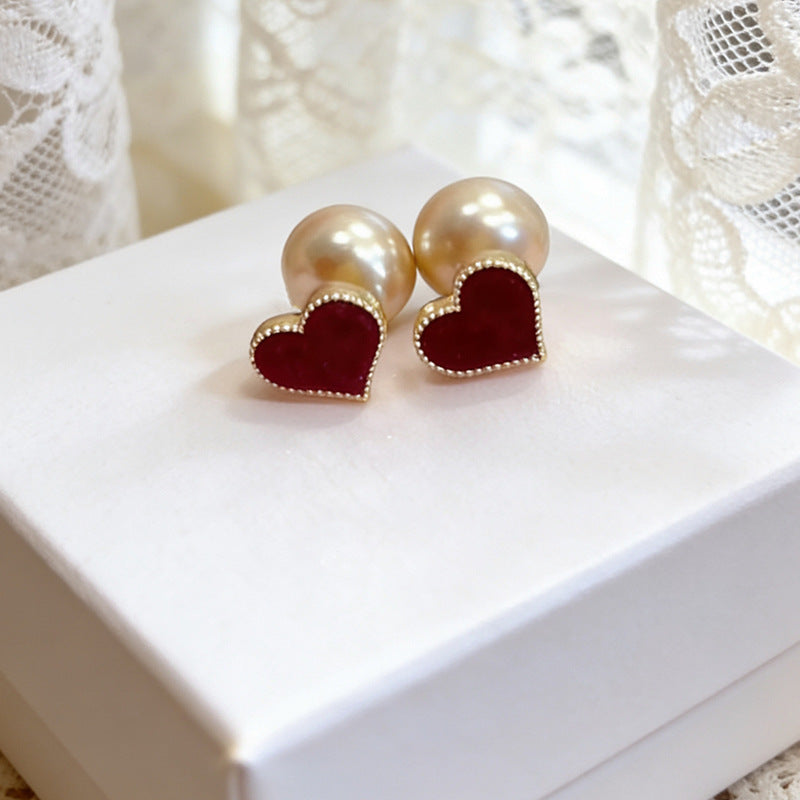 A2廠 韓國韓版植絨愛心珍珠耳環  批發 折扣@洽客服 26.01.W1「HE29818」