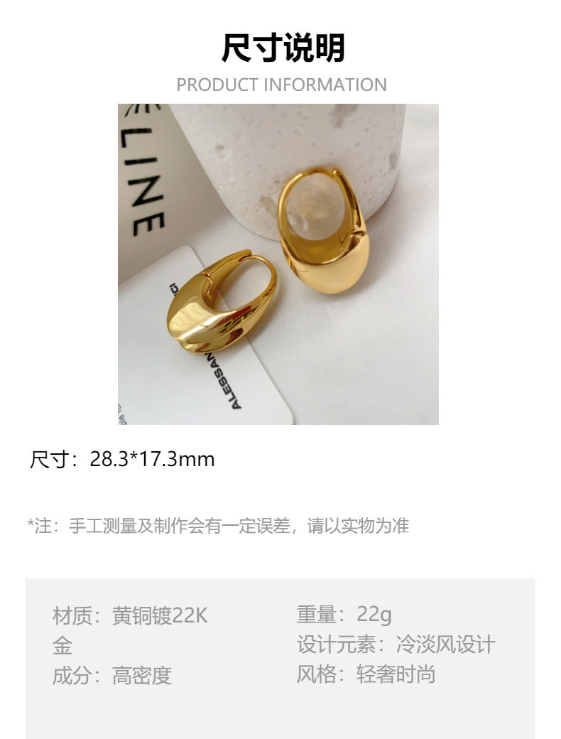 B廠 歐美風復古精緻U型個性銅鍍22K金耳環「ER1900」24.08.W2批發折扣@洽客服