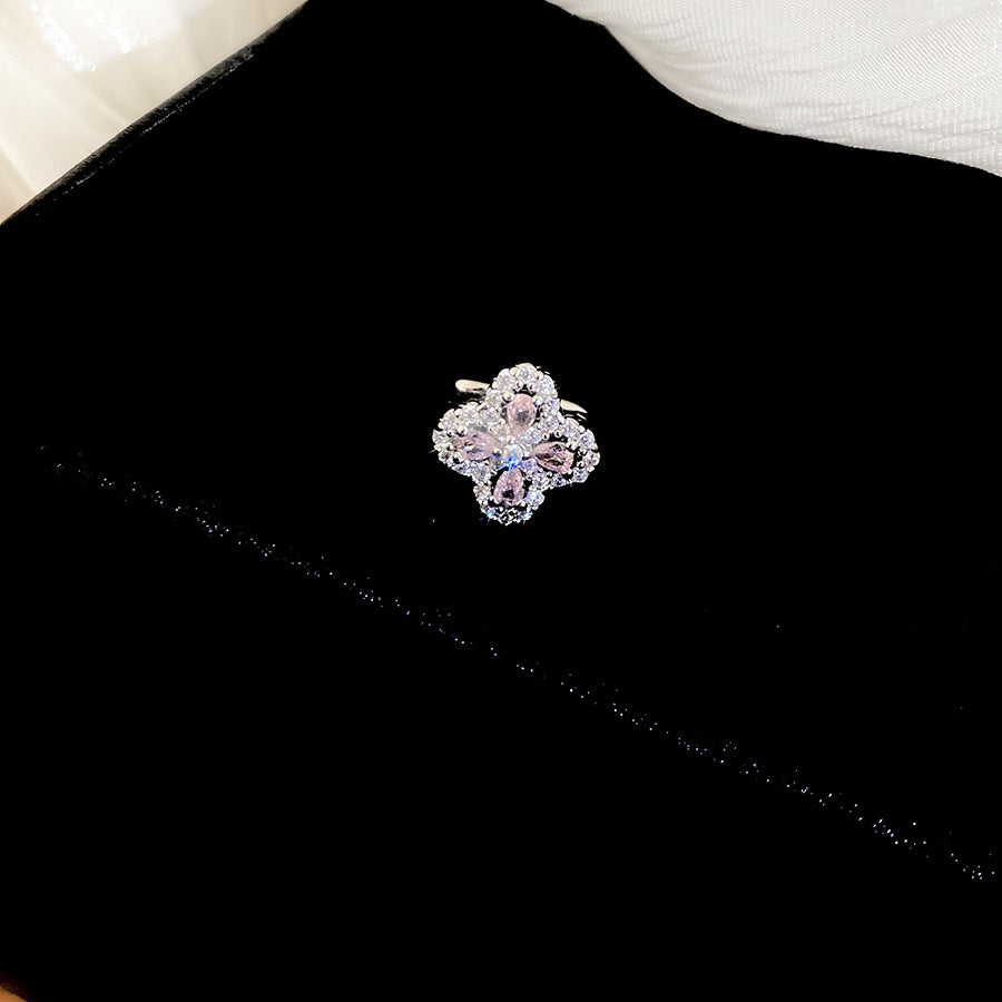 A2廠 韓國韓版優雅花卉鋯石耳夾批發 折扣@洽客服 26.03.W3「HE31262」