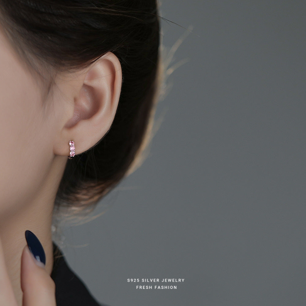 C廠 韓國韓版小清新彩色鋯石S925純銀耳環 批發 折扣@洽客服 25.11.W3「E5783」