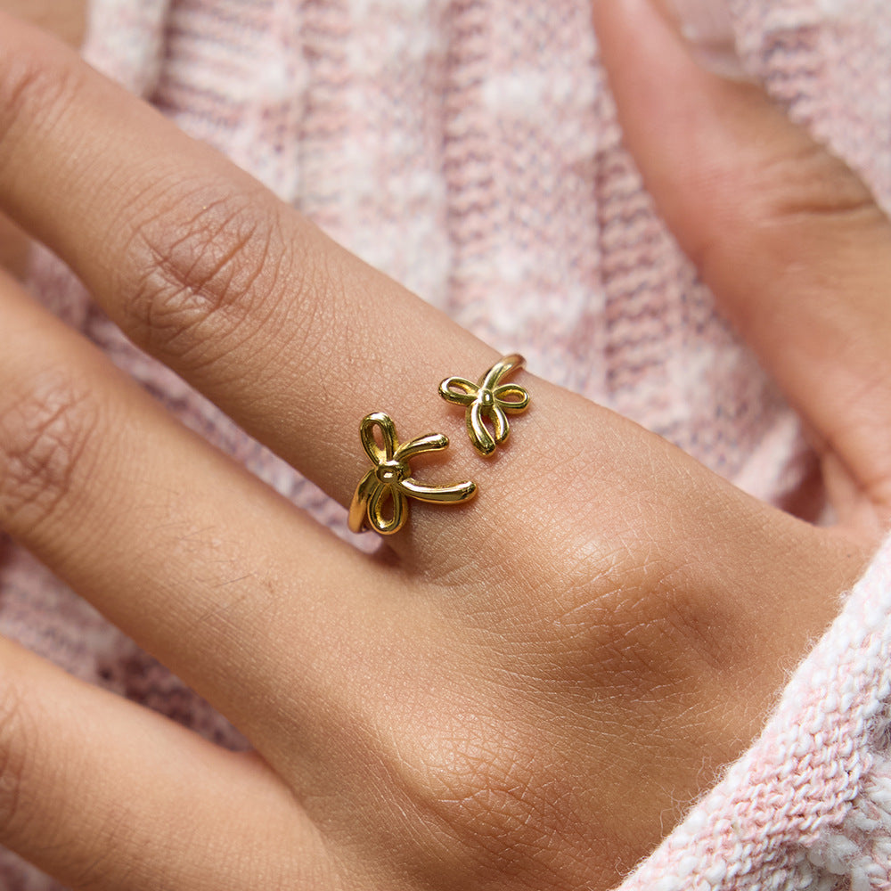 B廠 歐美款EMMA 開口鈦鋼電鍍18K金鈦鋼鍍18K金戒指 批發 折扣@洽客服 25.12.W3「JDR0210003」