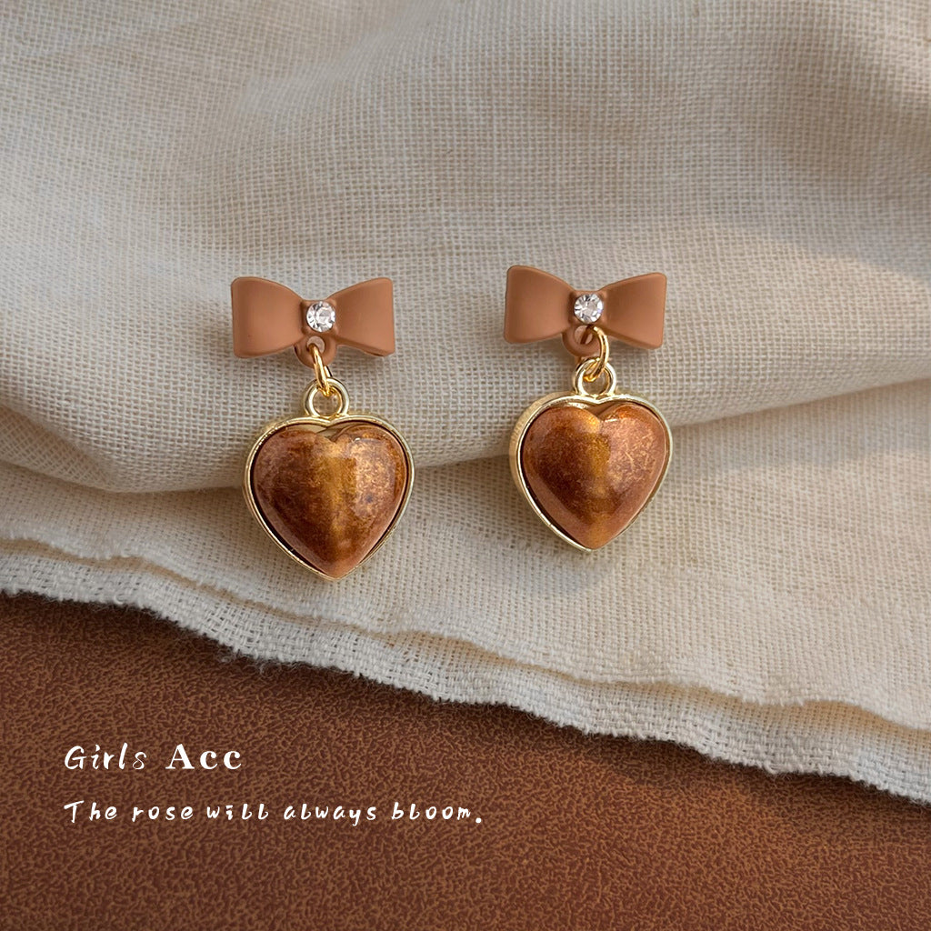 A廠 日韓款 蝴蝶結愛心銀針耳環 批發 折扣@洽客服 26.03.W1「7018」