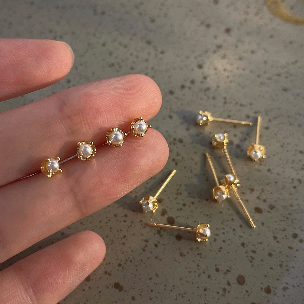 A廠 日韓款 適合養耳洞的珍珠銀針耳環 批發 折扣@洽客服 25.11.W1「1000」