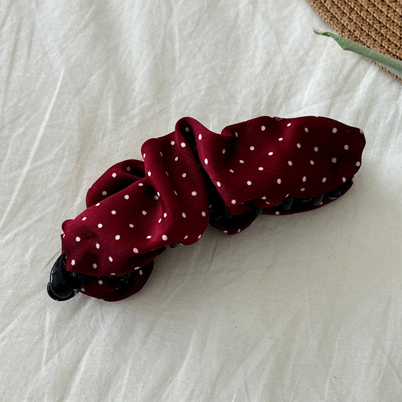 D廠 韓系壓克力布藝波點髮夾批發 折扣@洽客服 26.10.W4「HH10210」