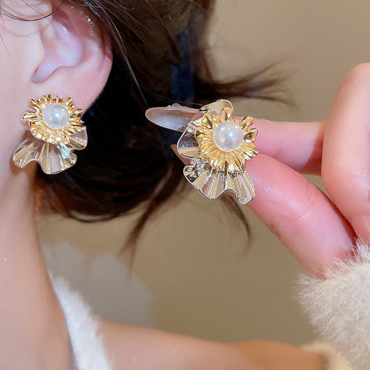 A2廠 韓國韓版多層花朵珍珠銀針耳環 批發 折扣@洽客服 25.11.W2「HE29156」