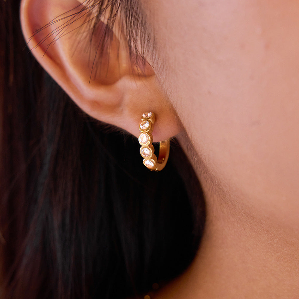 B廠 歐美款 鋯石鈦鋼 鈦鋼鍍18K金耳環 批發 折扣@洽客服 25.10.W5「JDE0306075 JDE0306077」