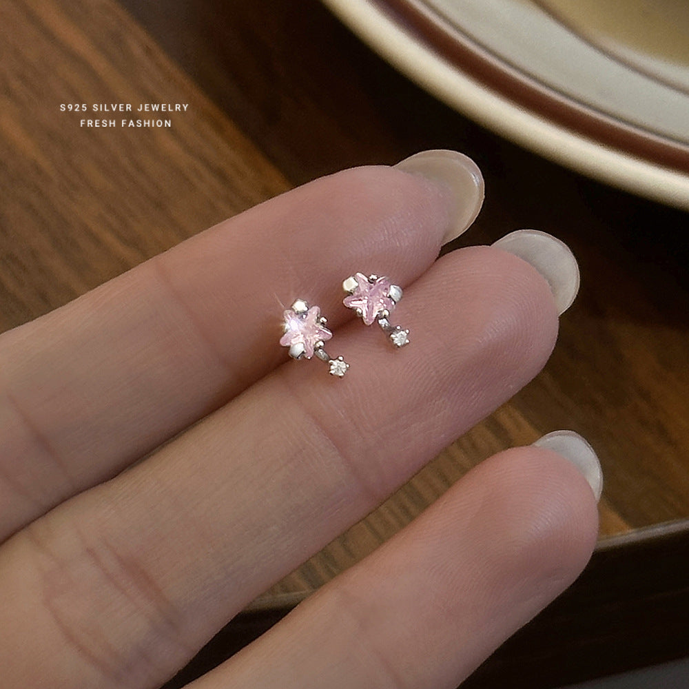 C廠 韓國韓版少女風鋯石星星S925純銀耳環 批發 折扣@洽客服 26.01.W1「E6006」